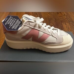 New Balance Women's Pink and Cream Sneakers